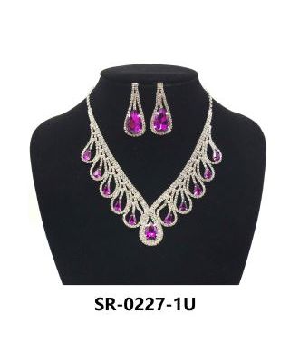 SR-0227-1U RHINESTONE NECKLACE SET