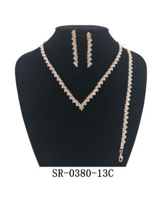 SR-0380-13C RHINESTONE NECKLACE SET