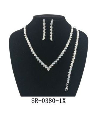 SR-0380-1X RHINESTONE NECKLACE SET