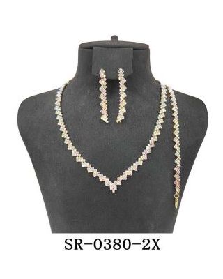 SR-0380-2X RHINESTONE NECKLACE SET