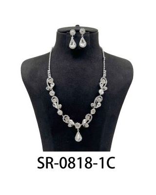 SR-0818-1C RHINESTONE NECKLACE SET