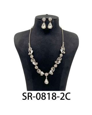 SR-0818-2C RHINESTONE NECKLACE SET