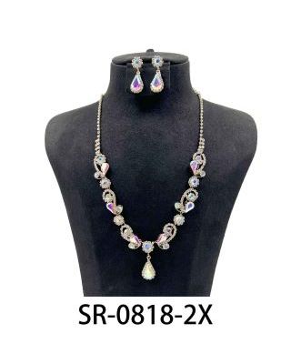 SR-0818-2X RHINESTONE NECKLACE SET