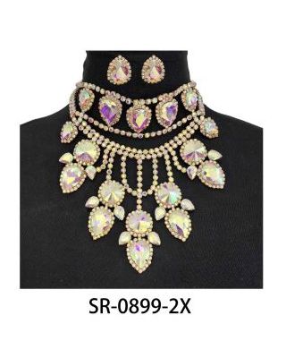 SR-0899-2X SL/AB CASTING NECKALACE SET