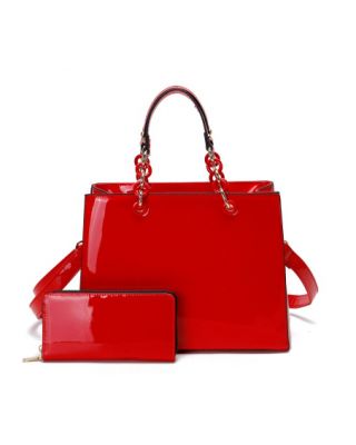 T2634-SET RD PATTERN LETHER 2PC SETS