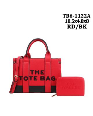 TB6-1122A RD/BK  THE TOTE BAG WITH WALLET