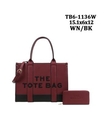 TB6-1136W WN/BK THE TOTE BAG