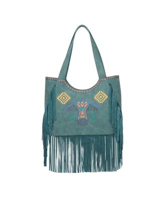 WG36-G8005 TQ Wrangler Embroidered Fringe Collection Concealed Carry Tote