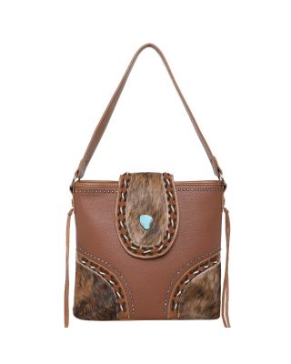 TR122G-918 BR Trinity Ranch Hair-On Cowhide Collection Concealed Handgun Hobo