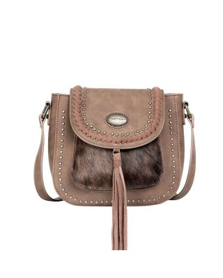 TR128-8360 BR Trinity Ranch Hair-On Collection Crossbody Bag