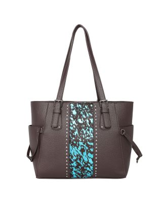 TR132G-8317 TQ Trinity Ranch Hair-On Leather Studs Collection Concealed Handgun Tote