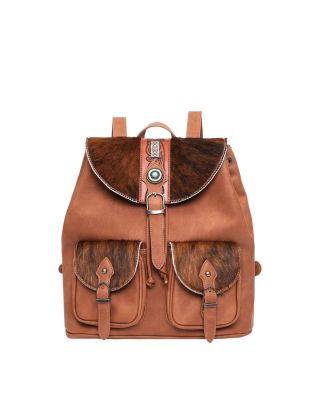 TR133-9110 BR Trinity Ranch Hair On Cowhide Collection Concealed Carry Backpack