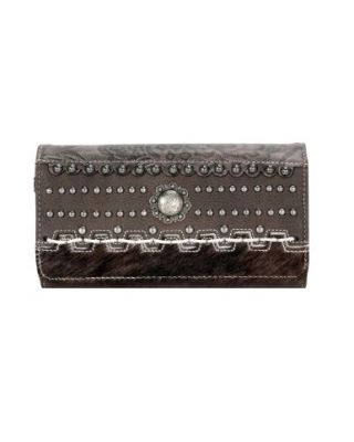 TR136-W018 CF  Trinity Ranch Hair-On Cowhide Collection Wallet