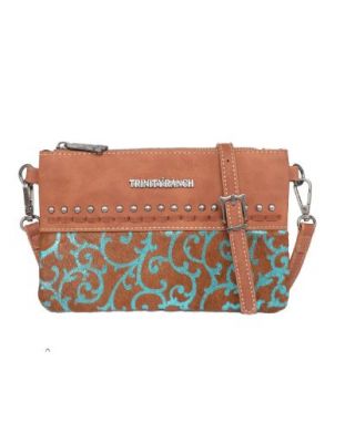 TR137-181 BR Trinity Ranch Hair On Cowhide Collection Clutch/Crossbody