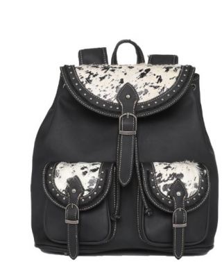 TR137G-9110 BK Trinity Ranch Hair On Cowhide Collection Concealed Carry Backpack