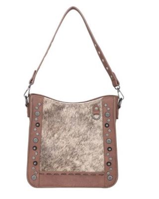 TR140G-921 BR  Trinity Ranch Hair-On Cowhide Collection Concealed Carry Hobo