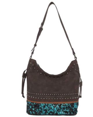 TR142G-918 CF  Trinity Ranch Hair-On Cowhide Collection Concealed Carry Hobo