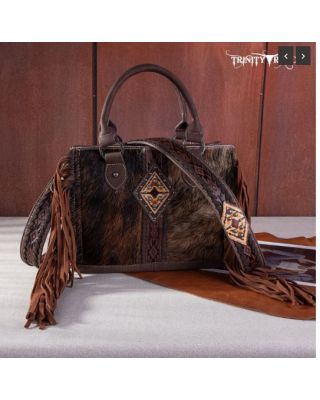 TR146-8120 CF Trinity Ranch Hair On Cowhide Concealed Carry Tote