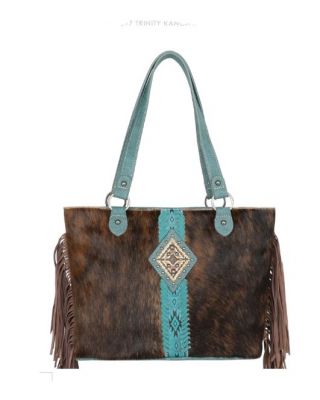 TR146G-8317 TQ Trinity Ranch Hair On Cowhide Concealed Carry Tote