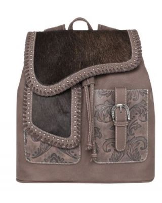 TR149-9110 CF Trinity Ranch Hair-On Cowhide Saddle Shape Collection Backpack