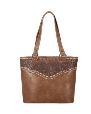 TR150G-8317 BR  Trinity Ranch Tooled Collection Concealed Carry Tote