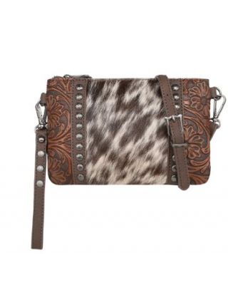 TR153-181A BR  Trinity Ranch Floral Tooled Collection Clutch/Crossbody
