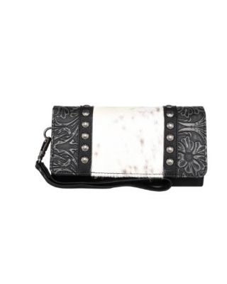 TR153-W002 BK Trinity Ranch Floral Tooled Collection Wallet