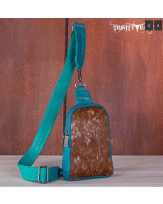 TR159-210 TQ Trinity Ranch Genuine Hair-On Cowhide Collection Sling Bag