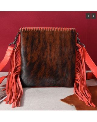 TR162G-2001 OR Trinity Ranch Hair-On Cowhide Fringe Concealed Carry Crossbody Bag