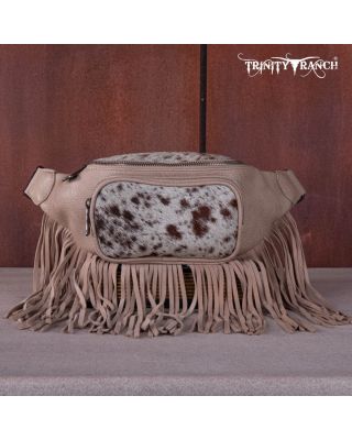 TR165-194A TN  Trinity Ranch Genuine Hair-On Cowhide Fringe Belt Bag