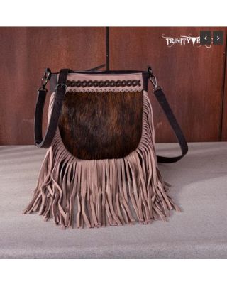 TR171-8360 CF Trinity Ranch Hair-On Cowhide Fringe Crossbody Bag