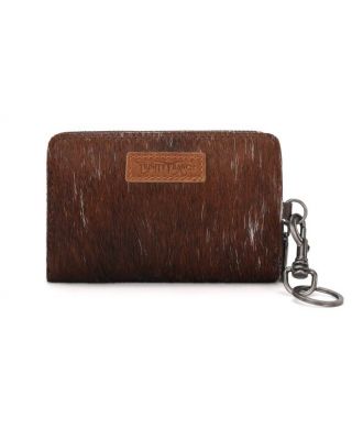 TR178-W001 CF Trinity Ranch Genuine Cowhide Hair-On Floral Tooled Collection Mini Wallet
