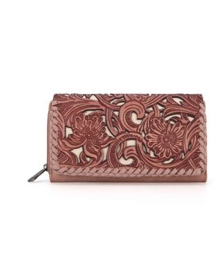 TR186-W010 PK Trinity Ranch Floral Tooled Collection Wallet