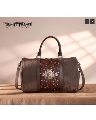 TR190-5110 CF Trinity Ranch Floral Aztec Tooled Collection Weekender Bag 