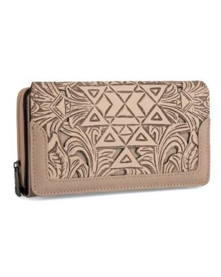 TR190-W010 TN Trinity Ranch Floral Aztec Tooled Collection Wallet