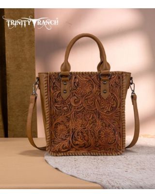 TR192-8368 LBR Trinity Ranch Floral Tooled Collection Tote/Crossbody