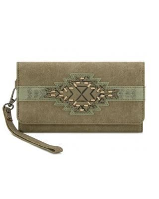 TR196-W018 GN Trinity Ranch Aztec Collection Wallet