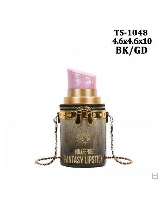 TS-1048 BK/GD FANTASY LIPSTICK BAG