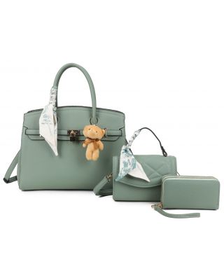 PU24126-T3 TQ 2HANDBAG WITH WALLET SET