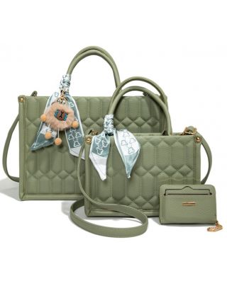 PU25528-T3 TQ 2 HANDBAG WITH 1 WALLET SET