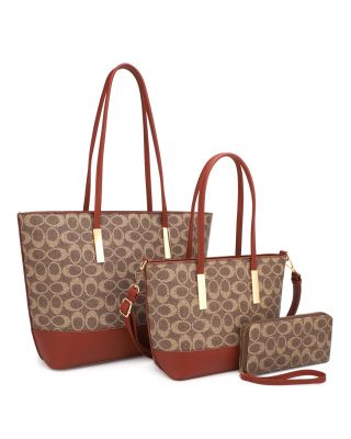 US-31292SET BR MONOGLANM 3PC DESIGNER BAG
