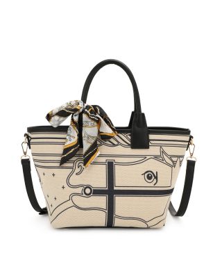 US-5335 BK/BK  DESIGNER TOTE BAG