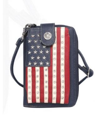 US04-183 NV Montana West Western American Pride Phone Case Crossbody Wallet