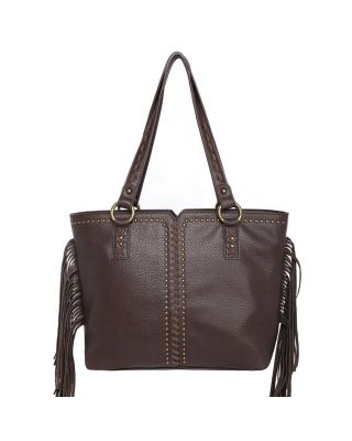 WG09-G8317 CF  Wrangler Fringe and Studs Concealed Carry Western Wide Tote（Wrangler by Montana West）