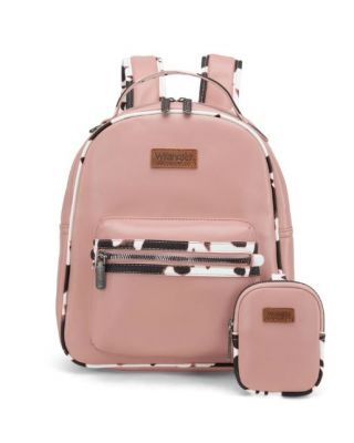 WG102-8603 PK Wrangler Cow Print Backpack With Coin Pouch 