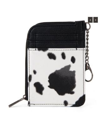 WG102-W005 BK Wrangler Wrangler Cow Print Mini Zip Card Case