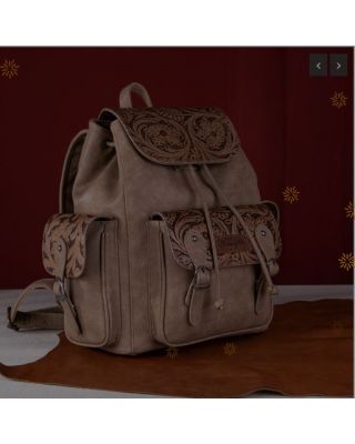 WG12-9110B KH Wrangler Vintage Floral Tooled Backpack