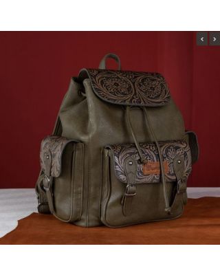 WG12-9110B OLV Wrangler Vintage Floral Tooled Backpack