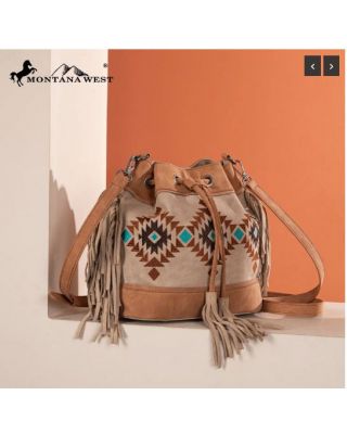 MW1312-8311 TN Montana West Embroidered Collection Drawstring Shoulder Bag/Crossbody