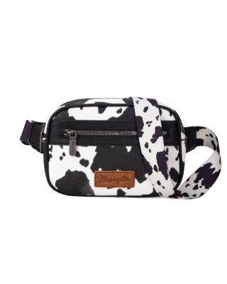 WG133-194 BLK Wrangler Cow Print Belt-Bag